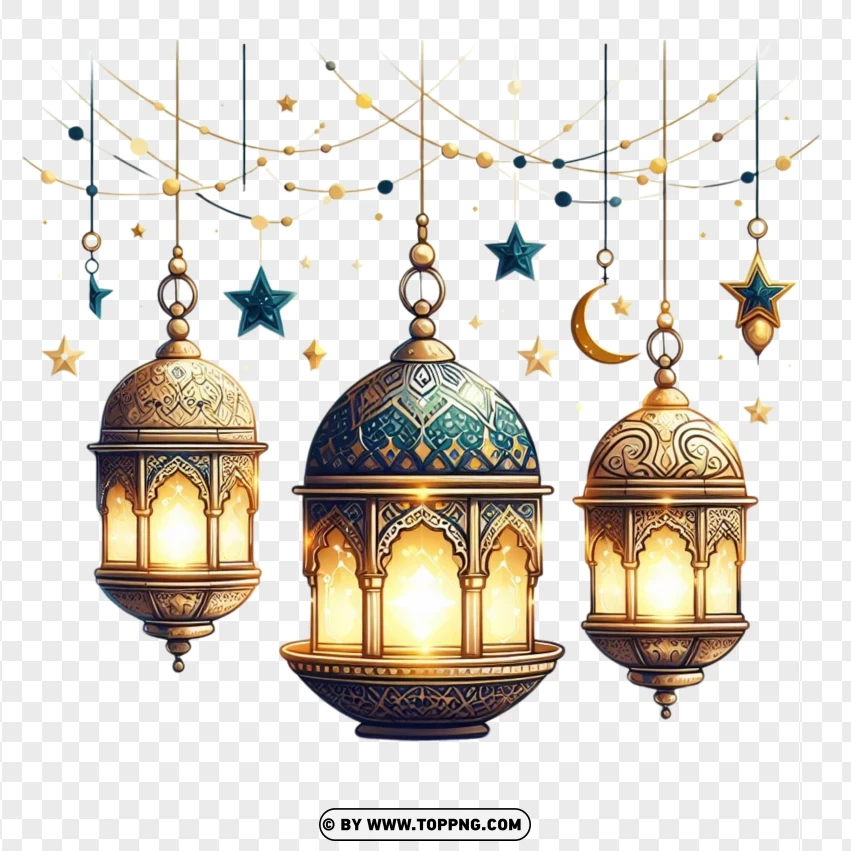 Fanoos,Islamic, lantern,Crescents, Stars,isolated, Eid