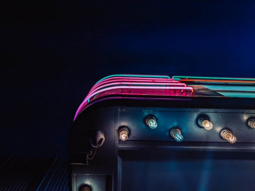 neon, light bulb, light, electric, colorful