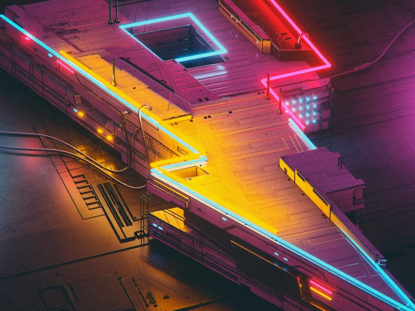 neon, lightning, art, futurism