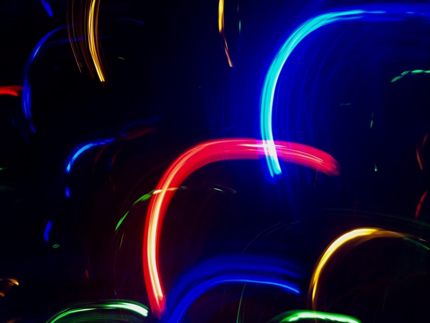 neon, line, lights, colorful, arc