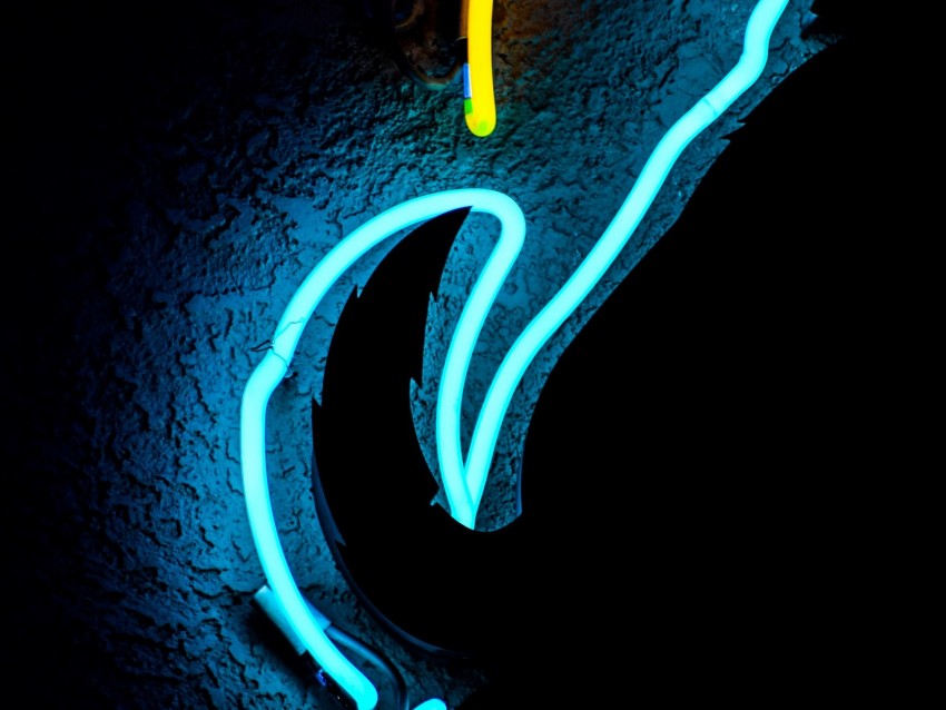 neon, lines, shape, shadows, dark