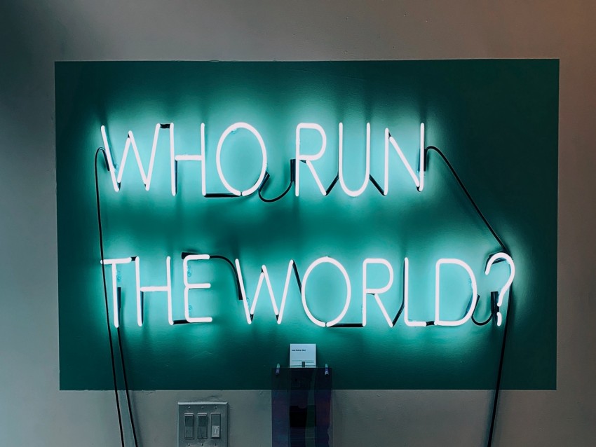 neon, question, inscription, wall, lights