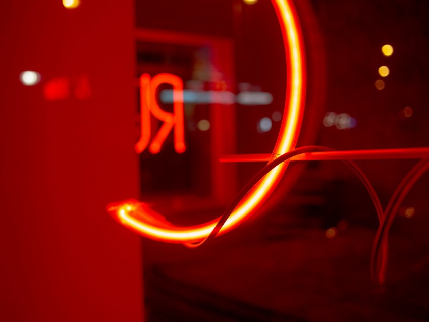 neon, red, light, letter