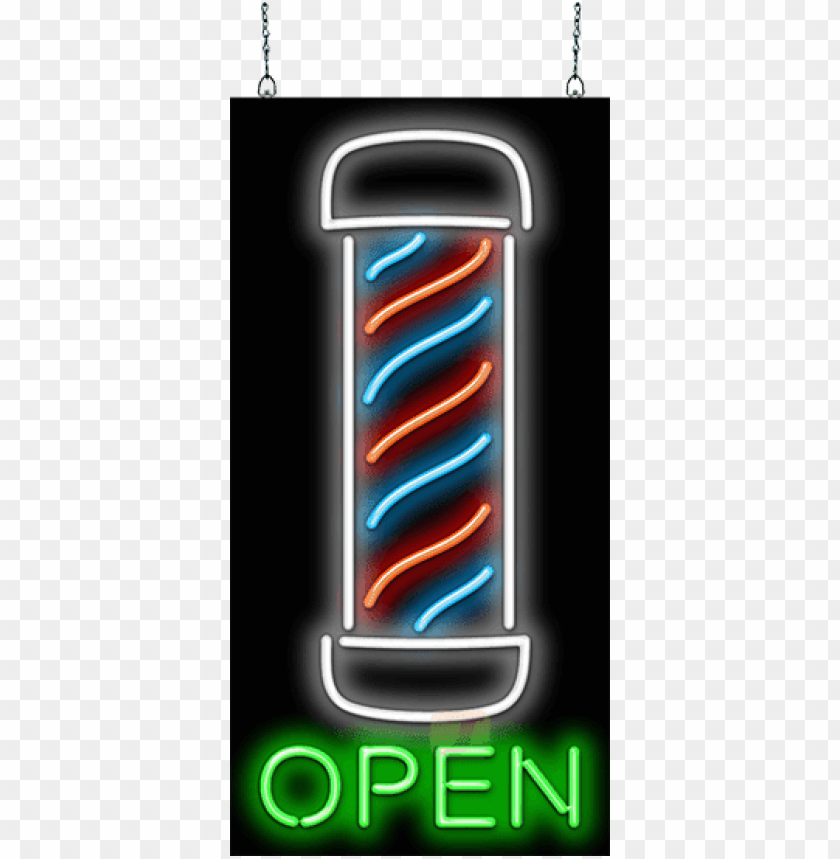 barber shop, neon sign, open sign, vintage decor, hair styling, barber pole, business signage