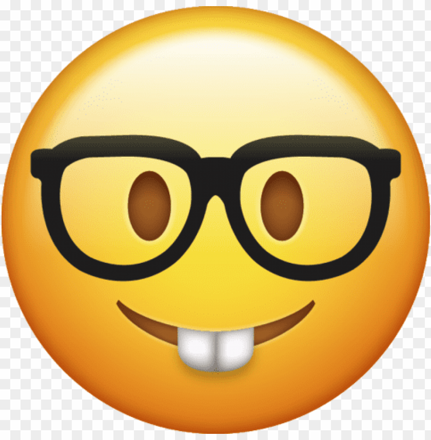 nerd, emoji, png, transparent, background