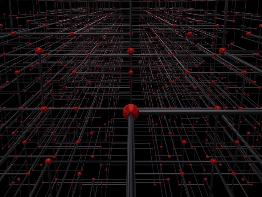 network, structure, 3d, dark