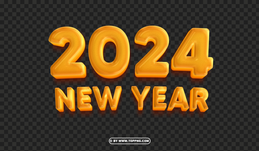 New Year 2024 Cutout Clipart Images PNG Transparent Background