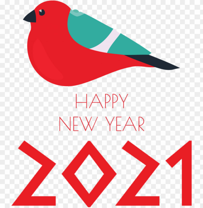 New Year Birds Logo Design For Happy New Year 2021 For New Year PNG Transparent Background