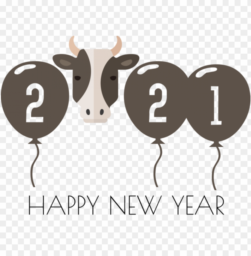 New Year Birthday Logo For Happy New Year 2021 For New Year PNG Transparent Background