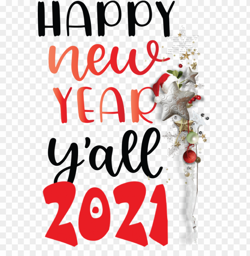 New Year Tree Ornament Merry 2021 PNG Transparent Background