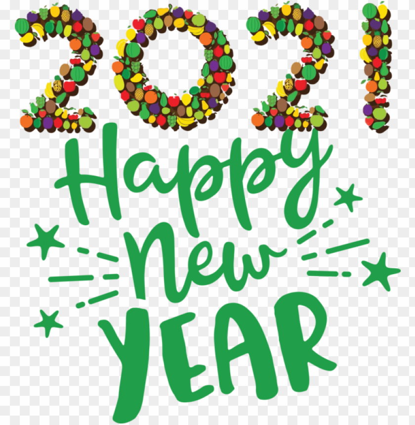 New Year Floral Design Meter Line For Happy New Year 2021 For New Year PNG Transparent Background