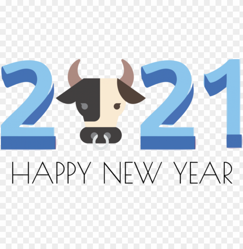 New Year Logo Snout Cartoon For Happy New Year 2021 For New Year PNG Transparent Background