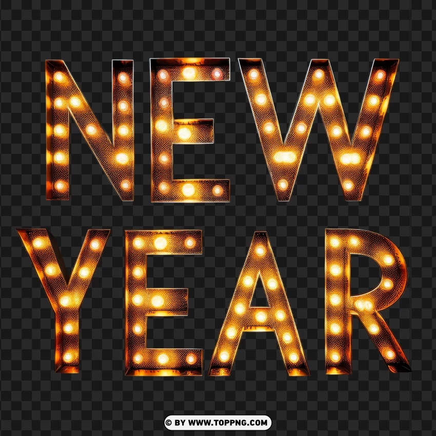 New Year Marquee Light Letters PNG Transparent Background