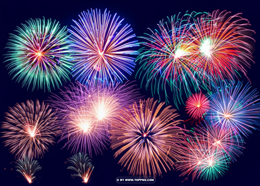 New Years Eve Fireworks Image PNG Transparent Background