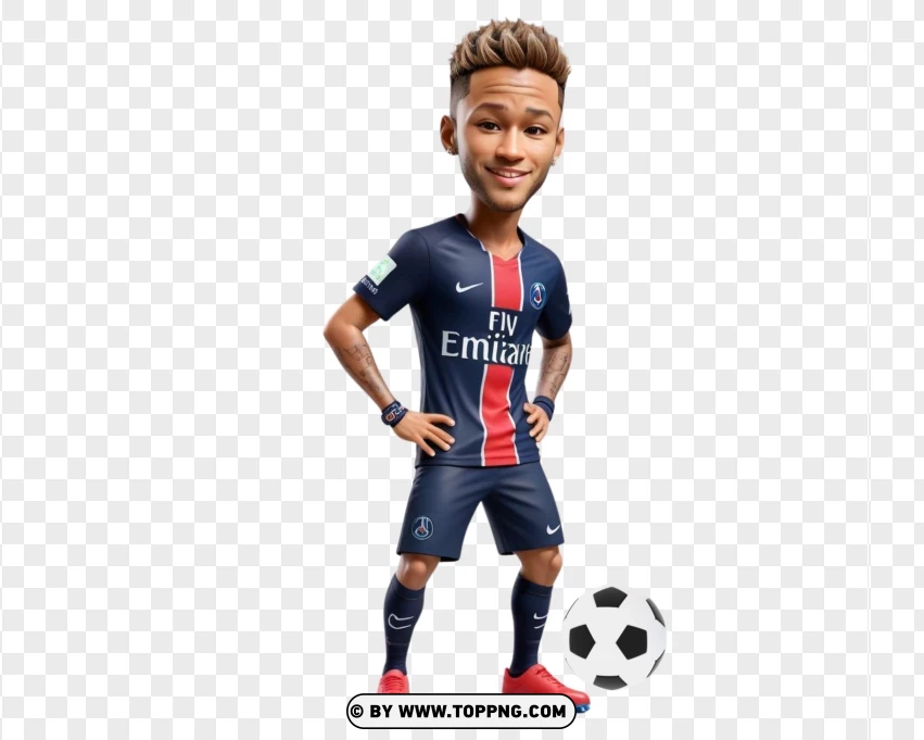 Neymar Jr Pixar Football Player Character PNG Transparent Background