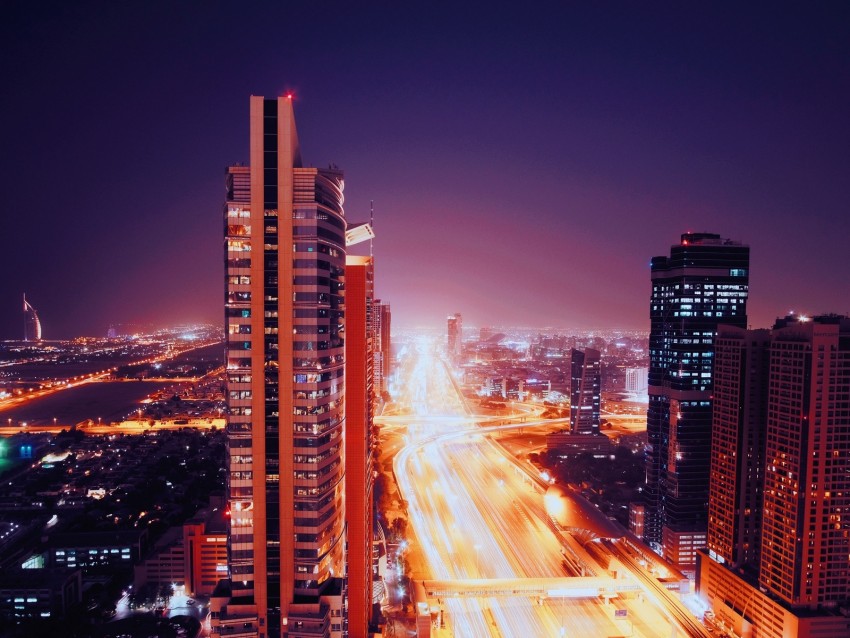 night city, architecture, city lights, dubai, united arab emirates