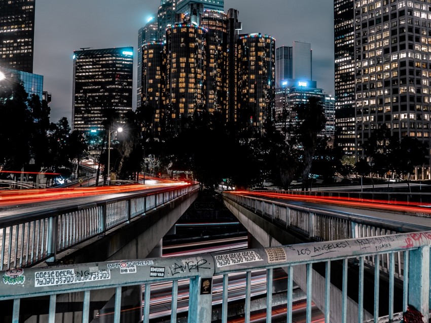 night city, architecture, long exposure, night, buildings