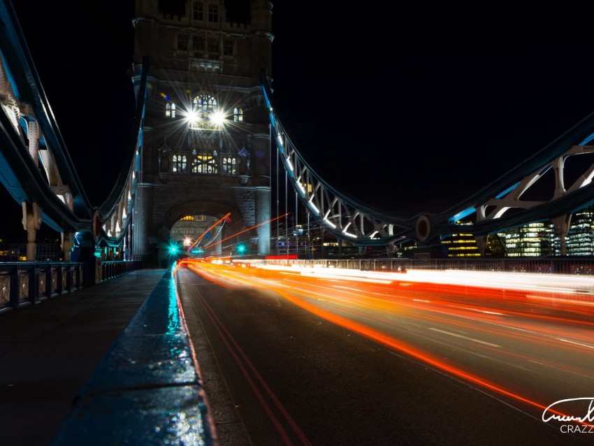 night city, bridge, long exposure, city lights, london