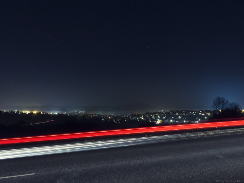 Night City Lights Starry Sky Night Long Exposure Background