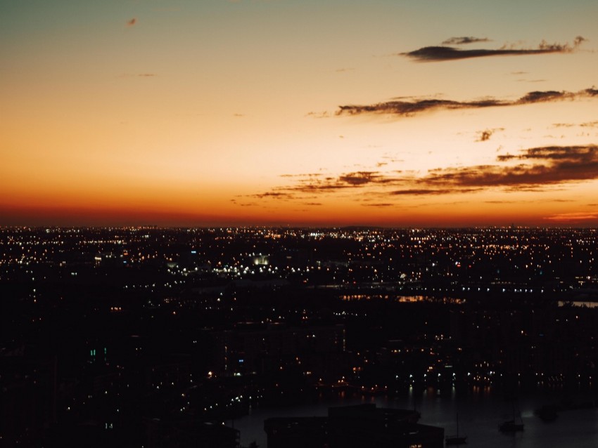 night city, skyline, city lights, night sky, night landscape