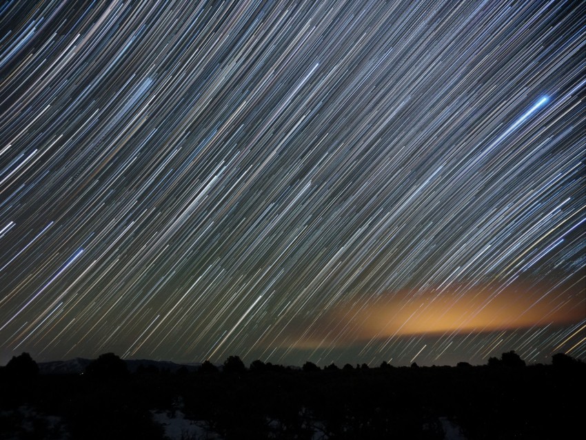 Night Stars Movement Long Exposure Blur Background