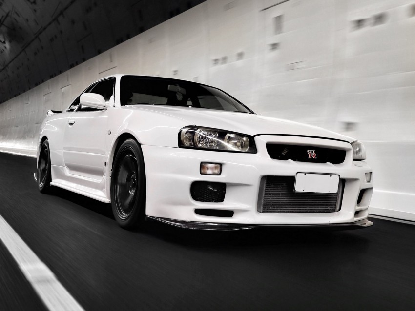 Nissan Gt-r Nissan Movement White Side View Background