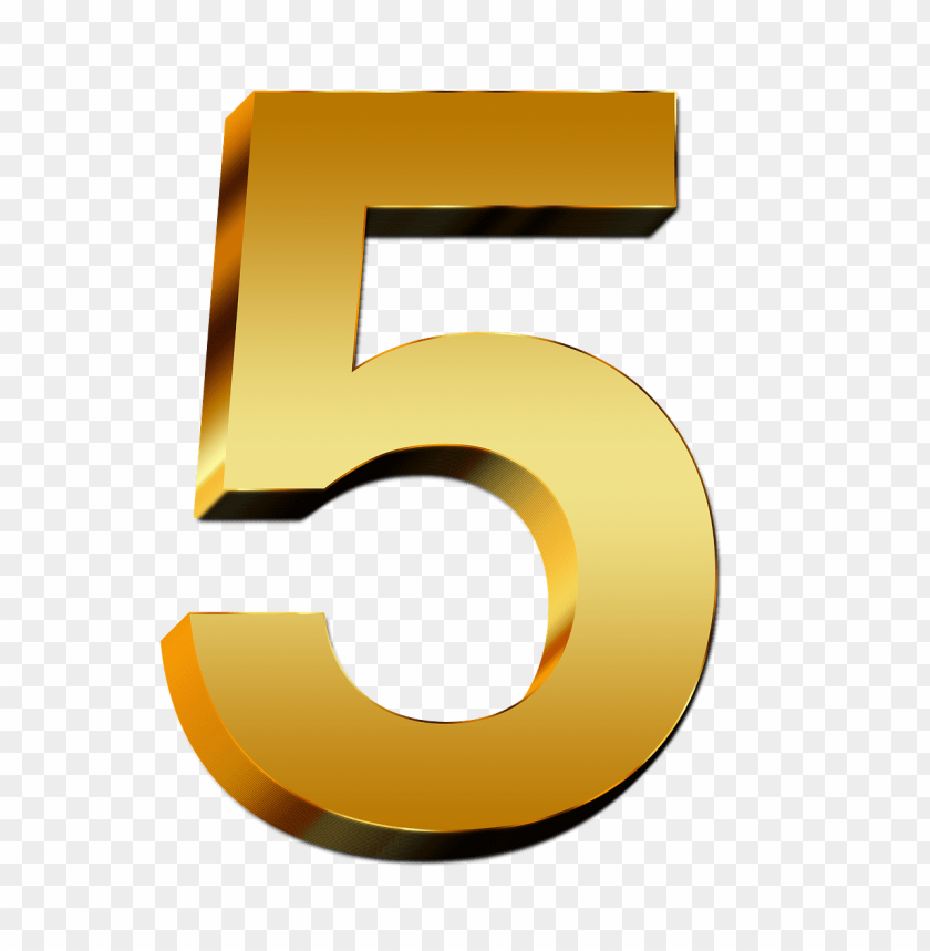 five, golden number, 3D design, bright color, shiny texture, symbol, numerical representation