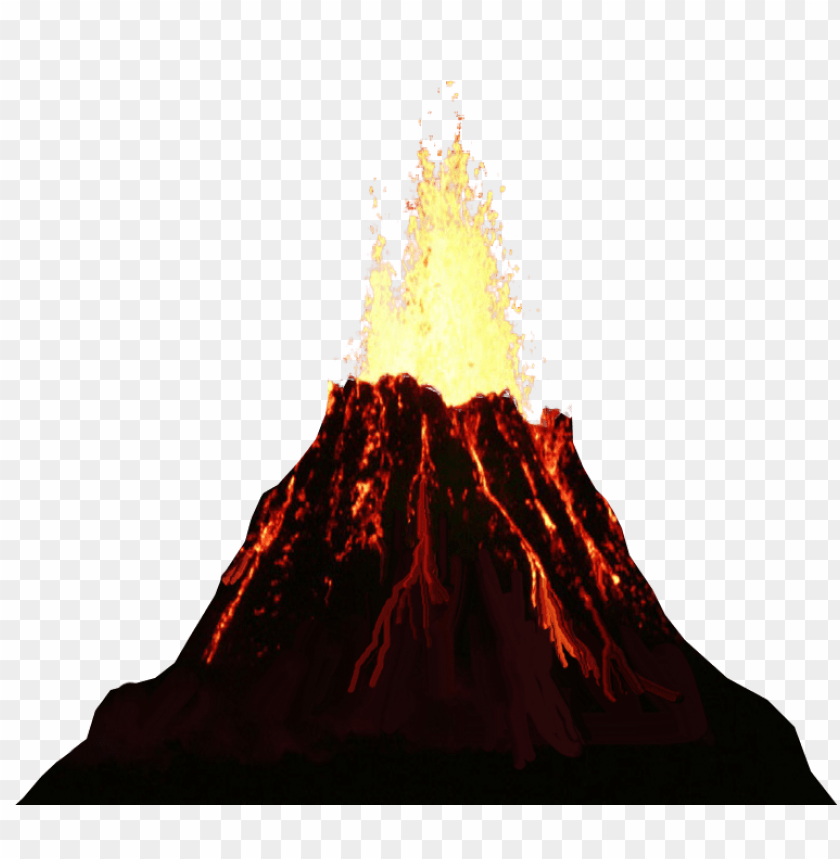 volcano, lava, eruption, mountain, crater, rock formations, orange flames