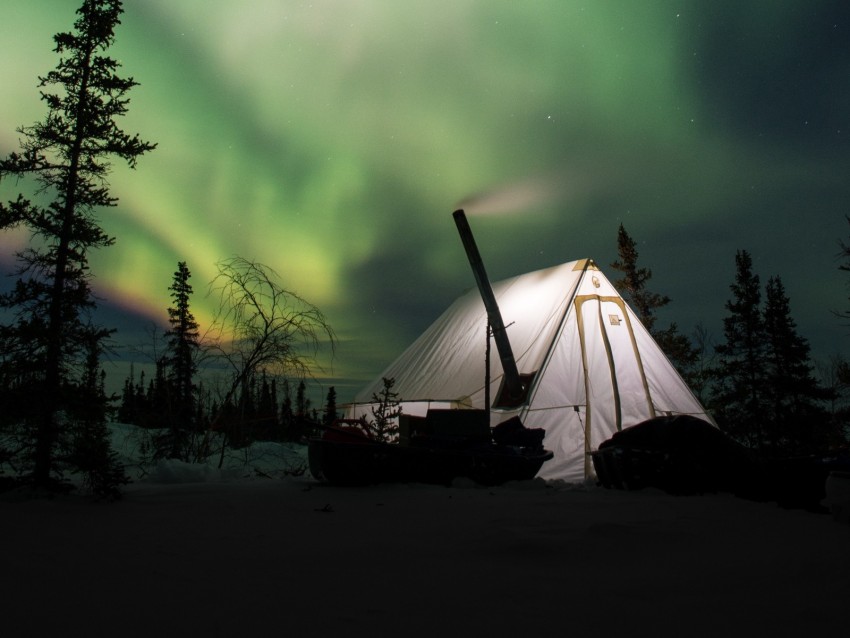 northern lights, aurora, tent, camping, night