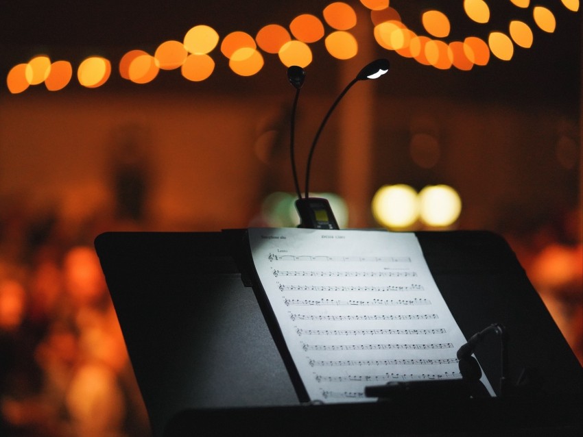 Notes Music Light Glare Bokeh Background