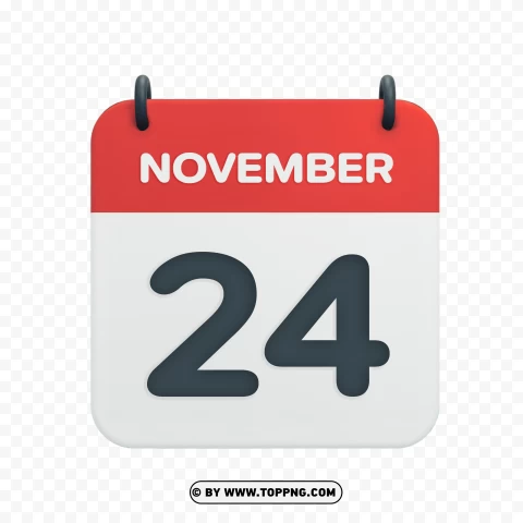 November 24th Date Vector Calendar Icon In Hd PNG Transparent Background