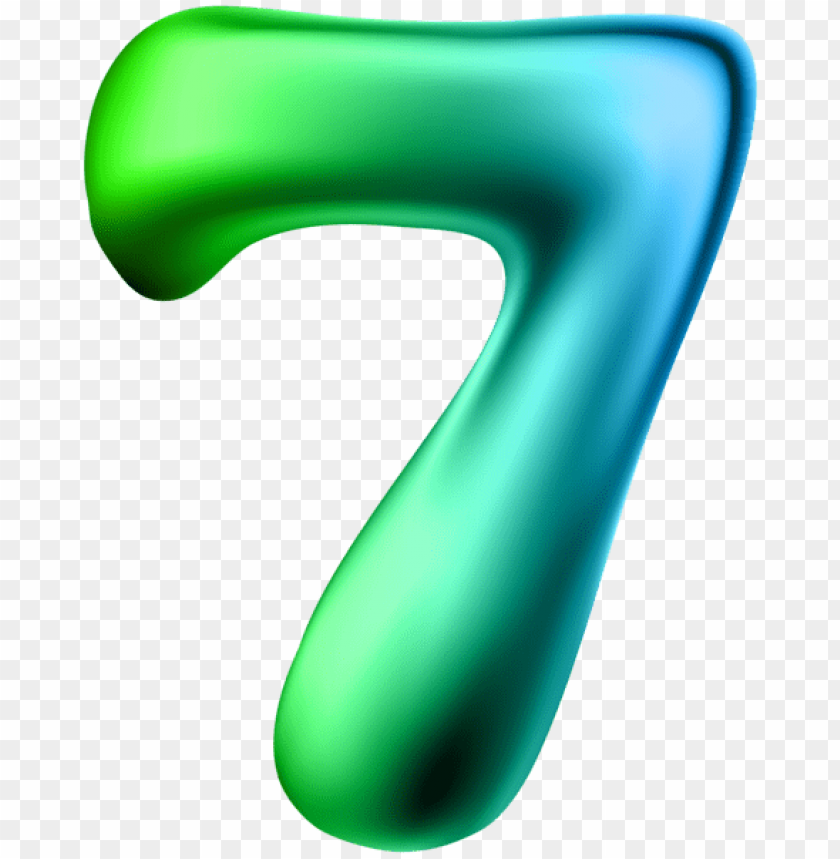 7, number, colorful, vibrant, green, blue, graphic design