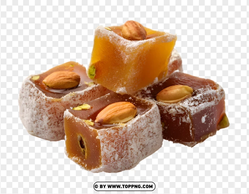 Nut-filled Turkish Delight PNG Transparent Background