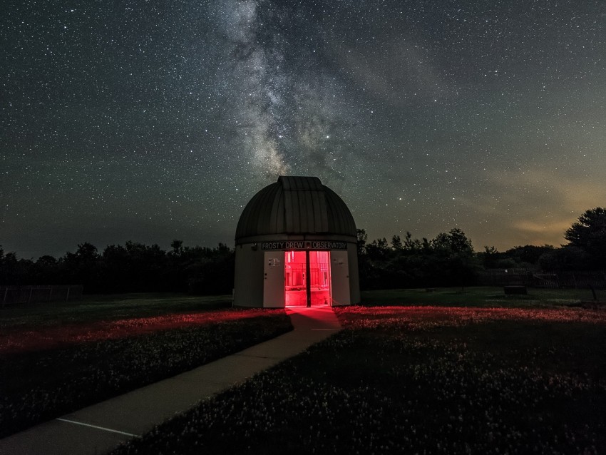 Observatory Starry Sky Milky Way Night Background