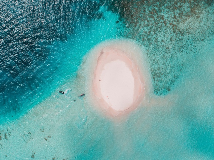 Ocean Island Aerial View Water Background