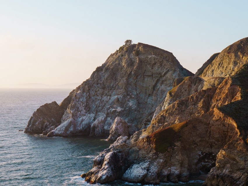 ocean, rocks, coast, cliff, water