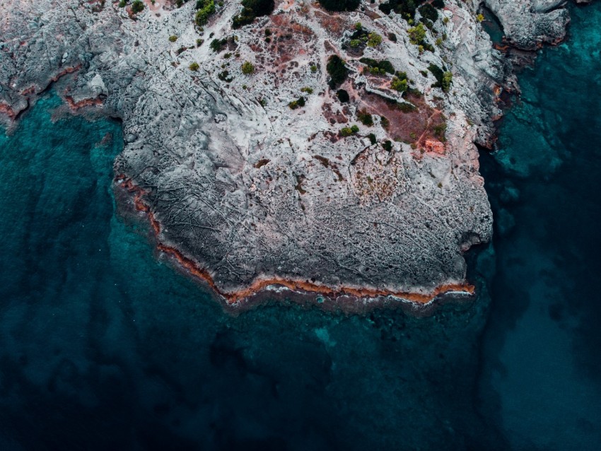 ocean, shore, aerial view, water, stones