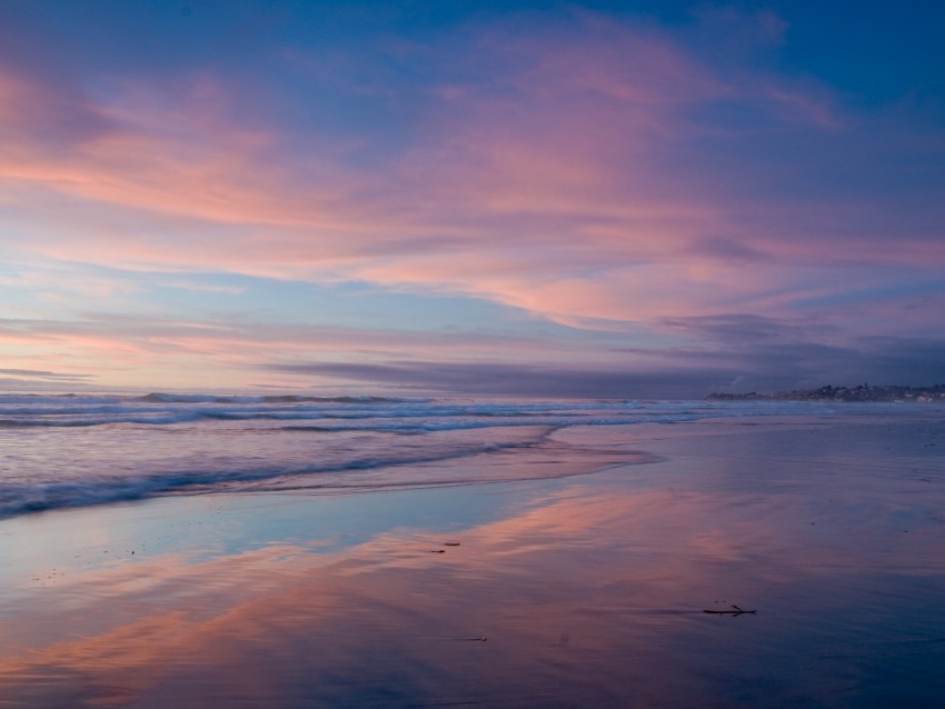 ocean, shore, beach, sky, california