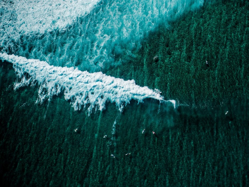 Ocean Surf Aerial View Boats Background