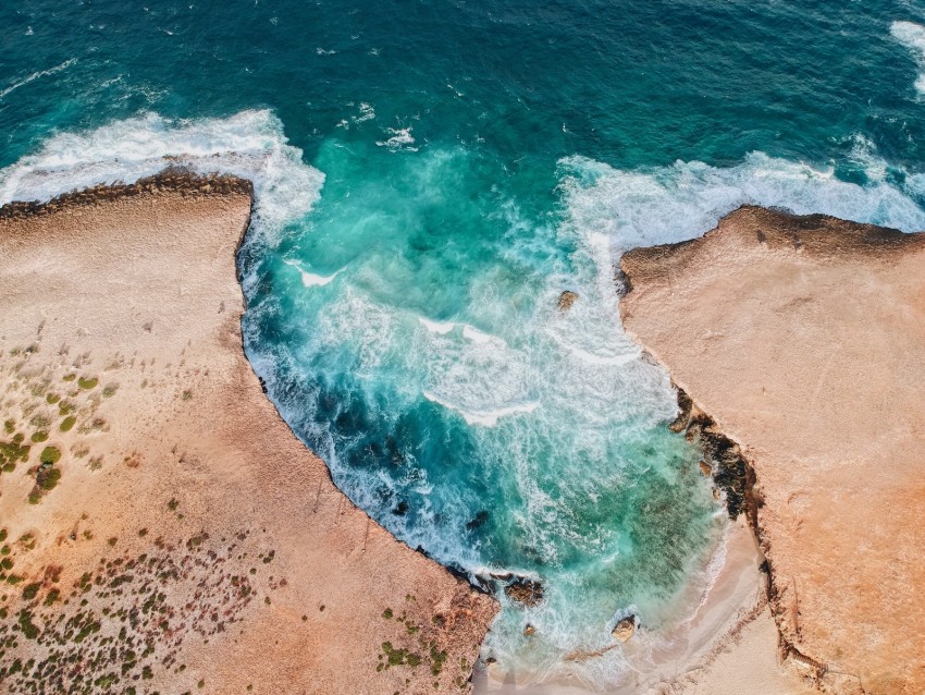 ocean, surf, aerial view, foam, water