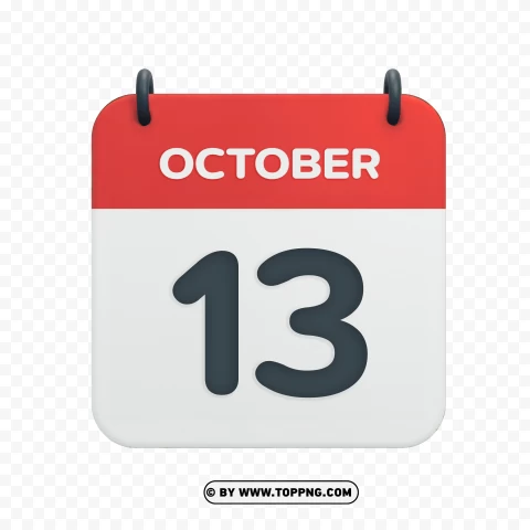 October 13th Vector Calendar Icon In Hd For Date PNG Transparent Background