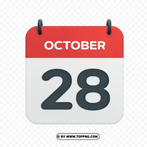 October 28th Vector Calendar Icon In Hd For Date PNG Transparent Background