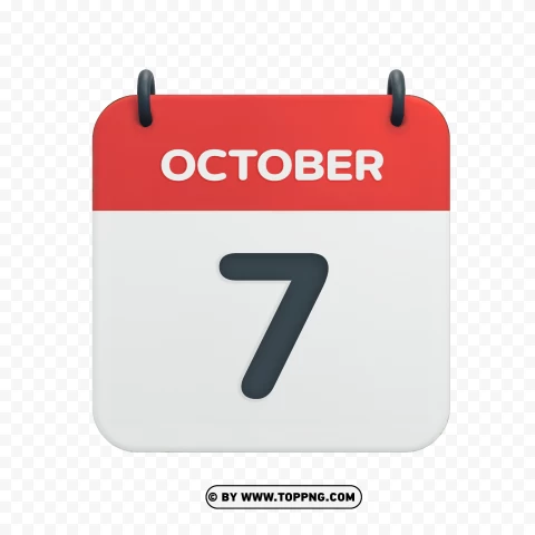 October 7th Vector Calendar Icon In Hd For Date PNG Transparent Background