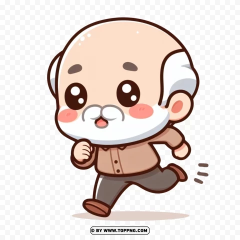 Kawaii Old Man,Running character,Runner Elderly,Kawaii, senior, people, healthy