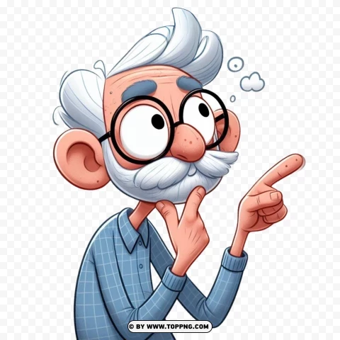 Old Man, illustration character ,thoughtful,cartoon, senior, elderly, illustration