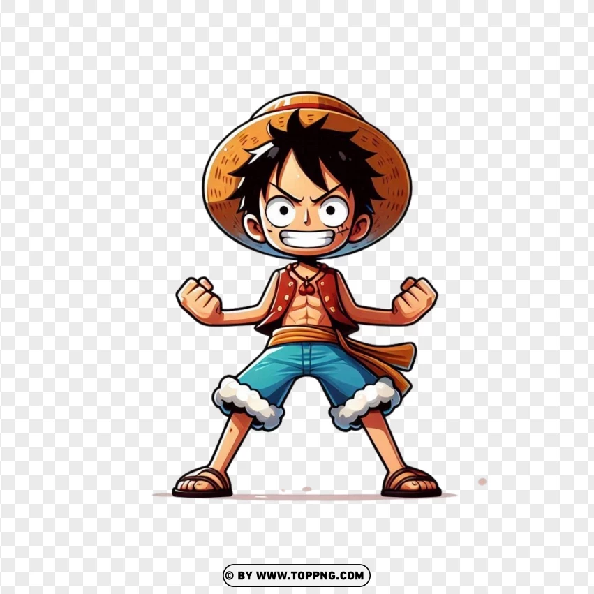 One Piece , Monkey D. Luffy , Chibi,cartoon ,illustration,Anime One Piece , Headgear 