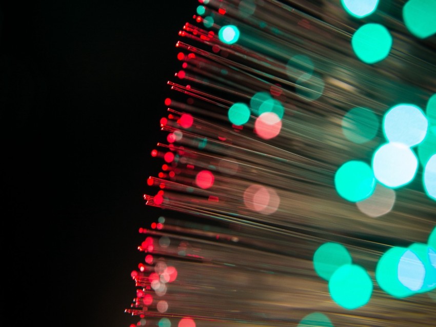 Optical Fiber Glare Thread Bokeh Glow Lights Background