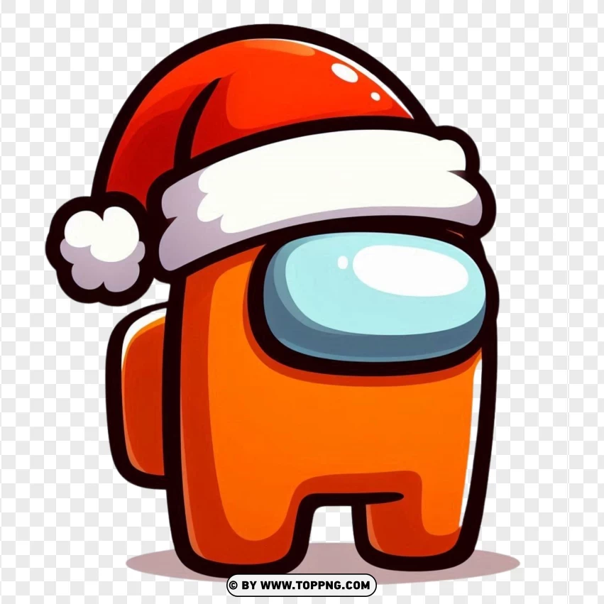 Among Us Character,  Orange Among Us,christmas,illustration,  cartoon,  among us,  game