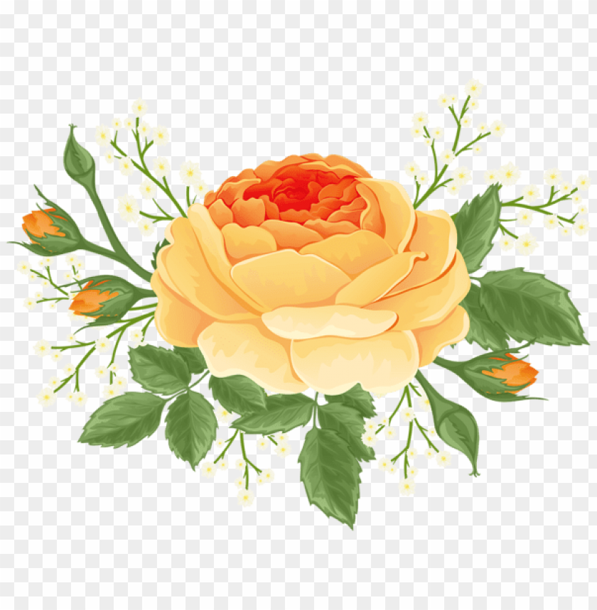 rose, yellow flower, floral arrangement, orange petals, green leaves, garden plant, nature beauty