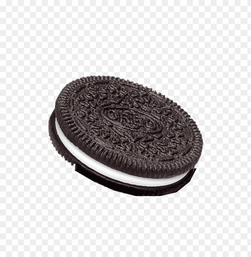 Close-up of a chocolate sandwich cookie with creamy filli PNG